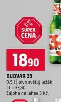 Terno BUDVAR 33 0,5l pivo světlý ležák nabídka