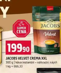 Terno JACOBS VELVET CREMA XXL CREMA 300g káva instantní náhradní náplň nabídka