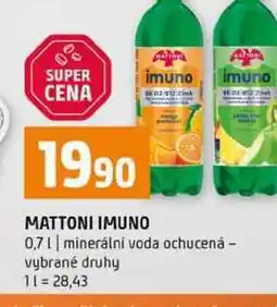 Terno MATTONI IMUNO 0,7l minerální voda ochucená vybrané druhy nabídka