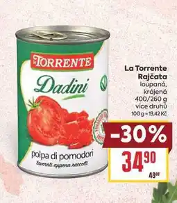 Billa La Torrente Rajčata loupaná, krájená 400/260 g nabídka