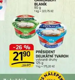 Flop PRÉSIDENT DELIKATNÍ TVAROH vybrané druhy nabídka
