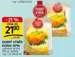 Flop DOBRÝ VÝBĚR EIDAM 30% vybrané druhy 100 g | plátky nabídka