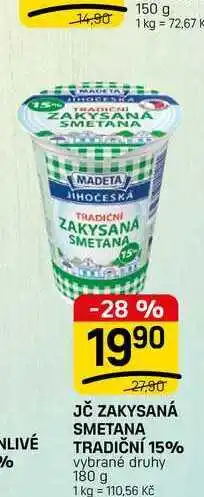 Flop JČ ZAKYSANÁ SMETANA TRADIČNÍ 15% vybrané druhy nabídka