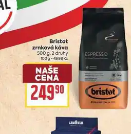 Billa Bristot zrnková káva nabídka