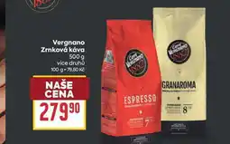 Billa Vergnano Zrnková káva nabídka