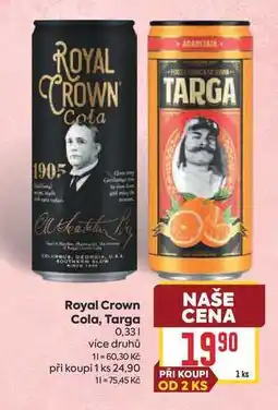Billa Royal Crown Cola, Targa nabídka