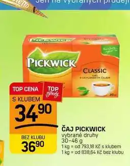 Flop ČAJ PICKWICK vybrané druhy nabídka