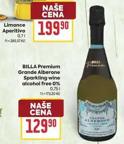 Billa BILLA Premium Grande Alberone Sparkling wine alcohol free 0% nabídka