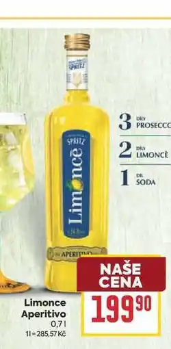 Billa Limonce Aperitivo nabídka