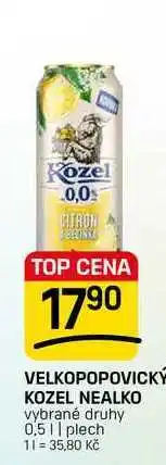 Flop VELKOPOPOVICKÝ KOZEL NEALKO vybrané druhy 0,5l| plech nabídka
