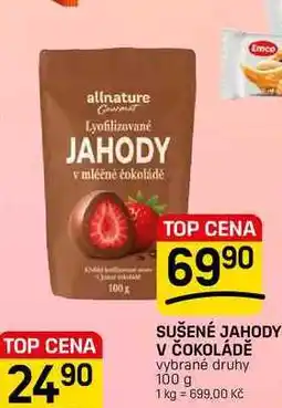 Flop SUŠENÉ JAHODY V ČOKOLÁDĚ vybrané druhy nabídka