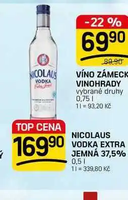 Flop NICOLAUS VODKA EXTRA JEMNÁ 37,5% nabídka