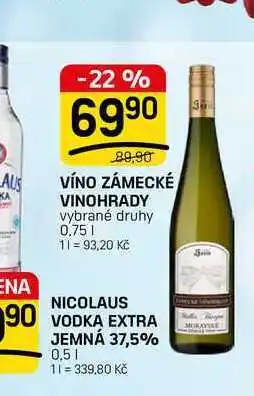Flop VÍNO ZÁMECKÉ VINOHRADY vybrané druhy nabídka