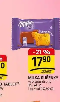 Flop MILKA SUŠENKY vybrané druhy nabídka