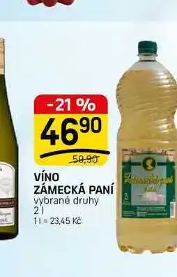 Flop VÍNO ZÁMECKÁ PANÍ vybrané druhy nabídka
