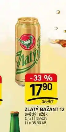 Flop ZLATÝ BAŽANT 12 světlý ležák 0,5 || plech nabídka