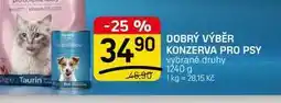 Flop DOBRÝ VÝBĚR KONZERVA PRO PSY vybrané druhy nabídka