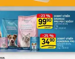 Flop DOBRÝ VÝBĚR GRANULE PRO PSY | KOČKY vybrané druhy nabídka