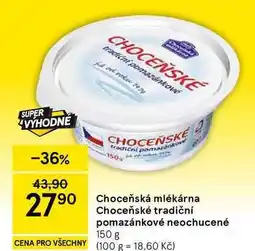 Tesco Choceňská mlékárna Choceňské tradiční pomazánkové neochucené nabídka