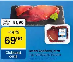 Tesco Tesco Vepřová játra, 1 kg, chlazená, balená nabídka