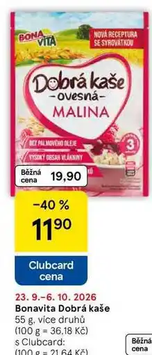 Tesco Bonavita Dobrá kaše, 55 g, více druhů nabídka