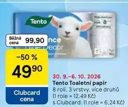 Tesco Tento Toaletní papír, 8 rolí, 3 vrstvy, více druhů nabídka