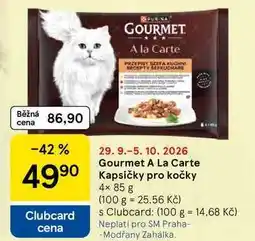 Tesco Gourmet A La Carte Kapsičky pro kočky, 4× nabídka