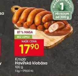 Hruška Havířská klobása nabídka