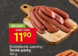 Hruška Kostelecké uzeniny Tenké párky nabídka