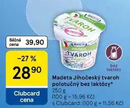 Tesco Madeta Jihočeský tvaroh polotučný bez laktózy nabídka