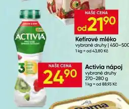 Hruška Activia nápoj vybrané druhy nabídka