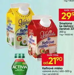 Hruška Mlékárna Valašské Meziříčí Kefírové mléko nabídka