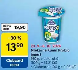Tesco Mlékárna Kunín Probio jogurt nabídka