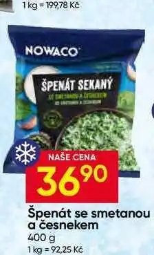 Hruška NOWACO Špenát se smetanou a česnekem nabídka