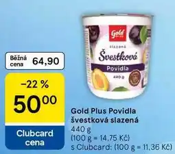 Tesco Gold Plus Povidla švestková slazená nabídka