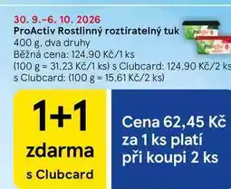 Tesco ProActiv Rostlinný roztíratelný tuk, 400 g, dva druhy nabídka
