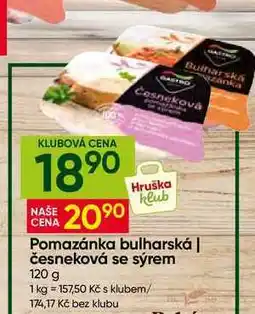 Hruška GASTRO česneková se sýrem nabídka