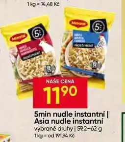 Hruška MAGGI Asia nudle instantní vybrané druhy nabídka