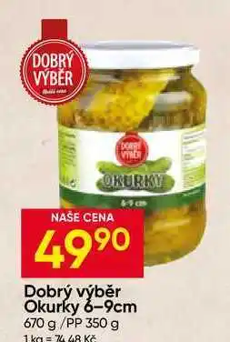 Hruška Dobrý výběr Okurky 6-9cm 670 g/PP 350 g nabídka