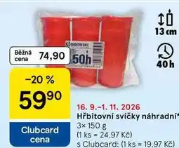 Tesco Hřbitovní svíčky náhradní nabídka