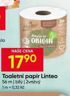 Hruška Linteo Toaletní papír 56 m bílý 2vrstvý nabídka