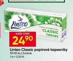 Hruška Linteo Classic papírové kapesníky 10×10 ks nabídka