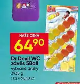 Hruška Dr.Devil WC závěs 5Ball vybrané druhy 3× nabídka
