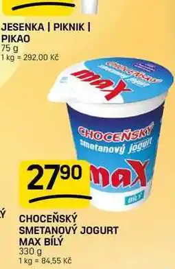 Flop CHOCEŇSKÝ SMETANOVÝ JOGURT MAX BÍLÝ nabídka