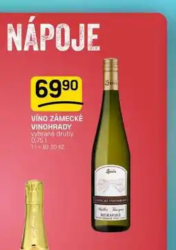 Flop VÍNO ZÁMECKÉ VINOHRADY vybrané druhy nabídka