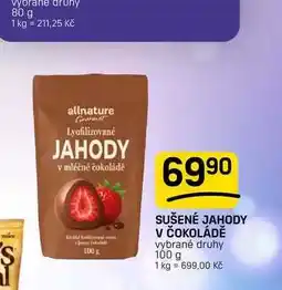 Flop SUŠENÉ JAHODY V ČOKOLÁDĚ vybrané druhy nabídka