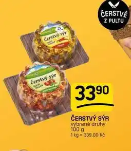 Flop ČERSTVÝ SÝR vybrané druhy nabídka