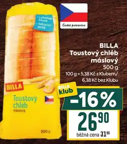 Billa Billa toutsový chléb máslový nabídka