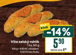 Billa Vita selský rohlík nabídka