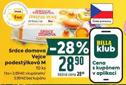 Billa Srdce domova vejce podestýlková m nabídka